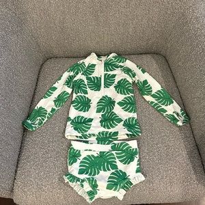 Monica and Andy two piece rash guard swim suit